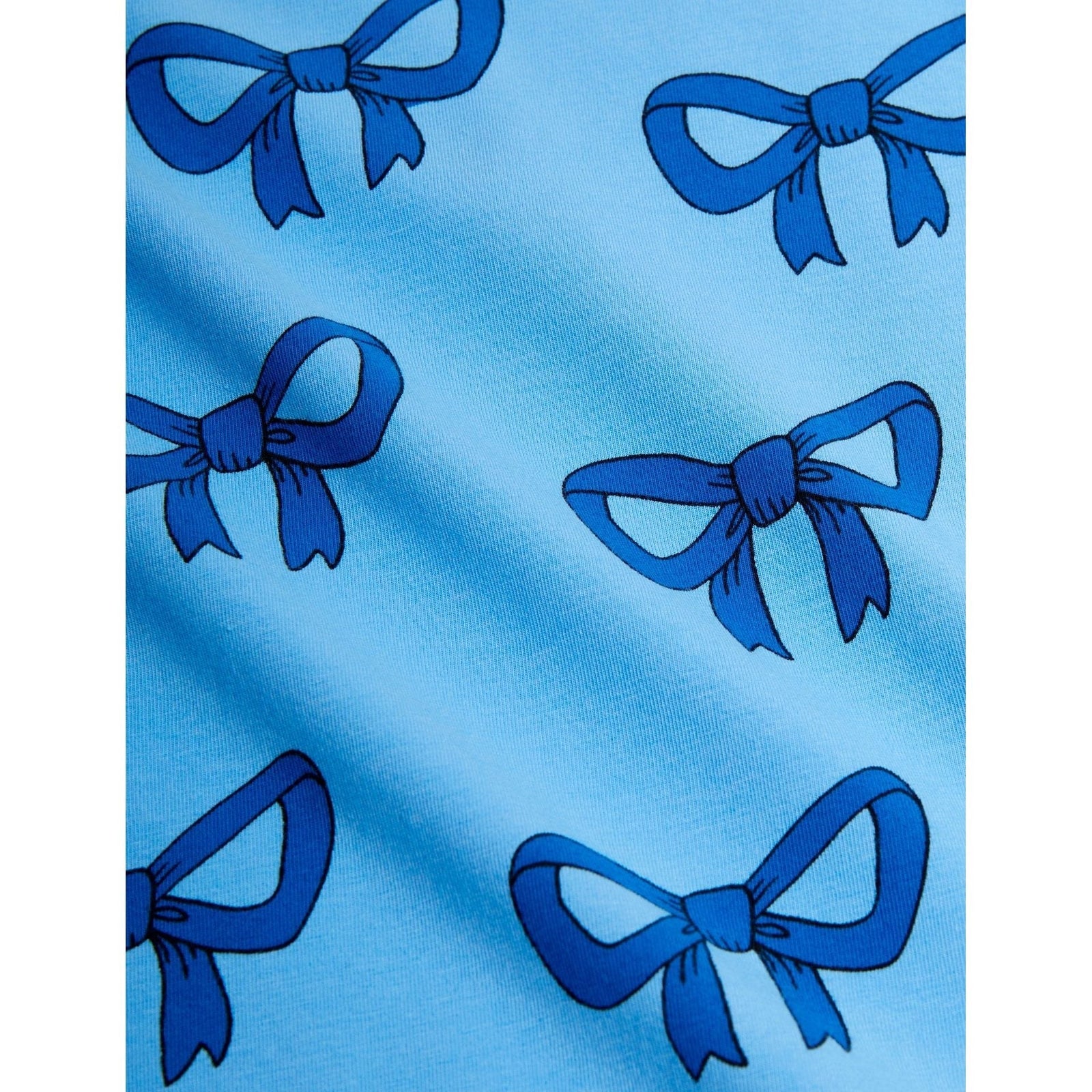 Bow Aop Ls Tee - Blue