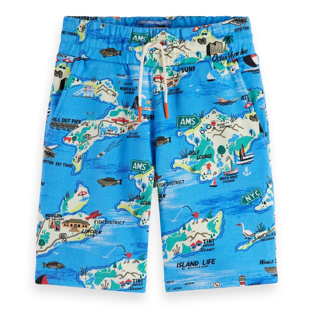 Kids - Printed Sweatshorts - Blue