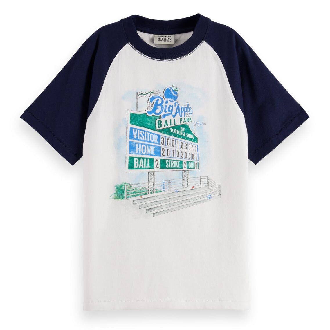 Kids - Raglan T-Shirt - Navy/White