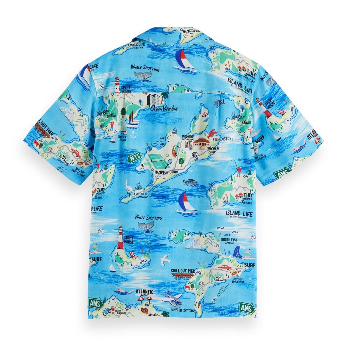 Kids - Printed Viscose Shirt - Hampton Islands Blue