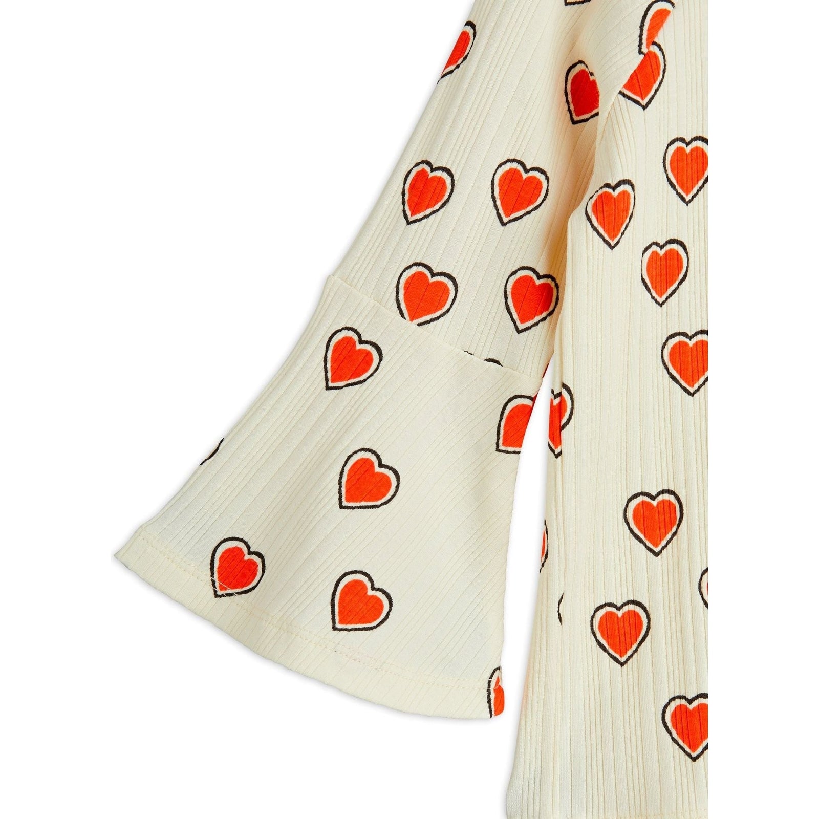 Outlined Hearts Trumpet Sleeve Top