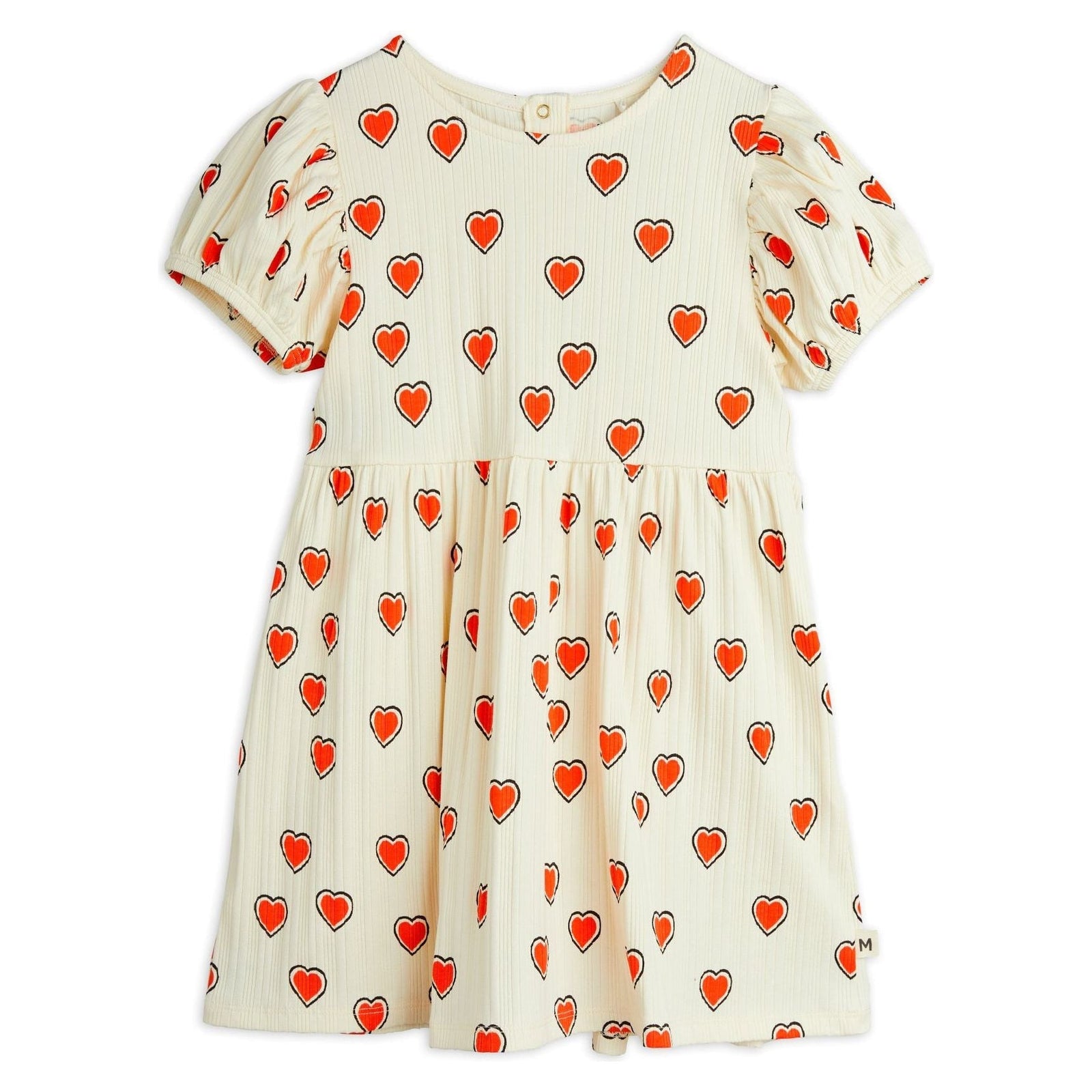 Outlined Hearts Aop Ss Dress