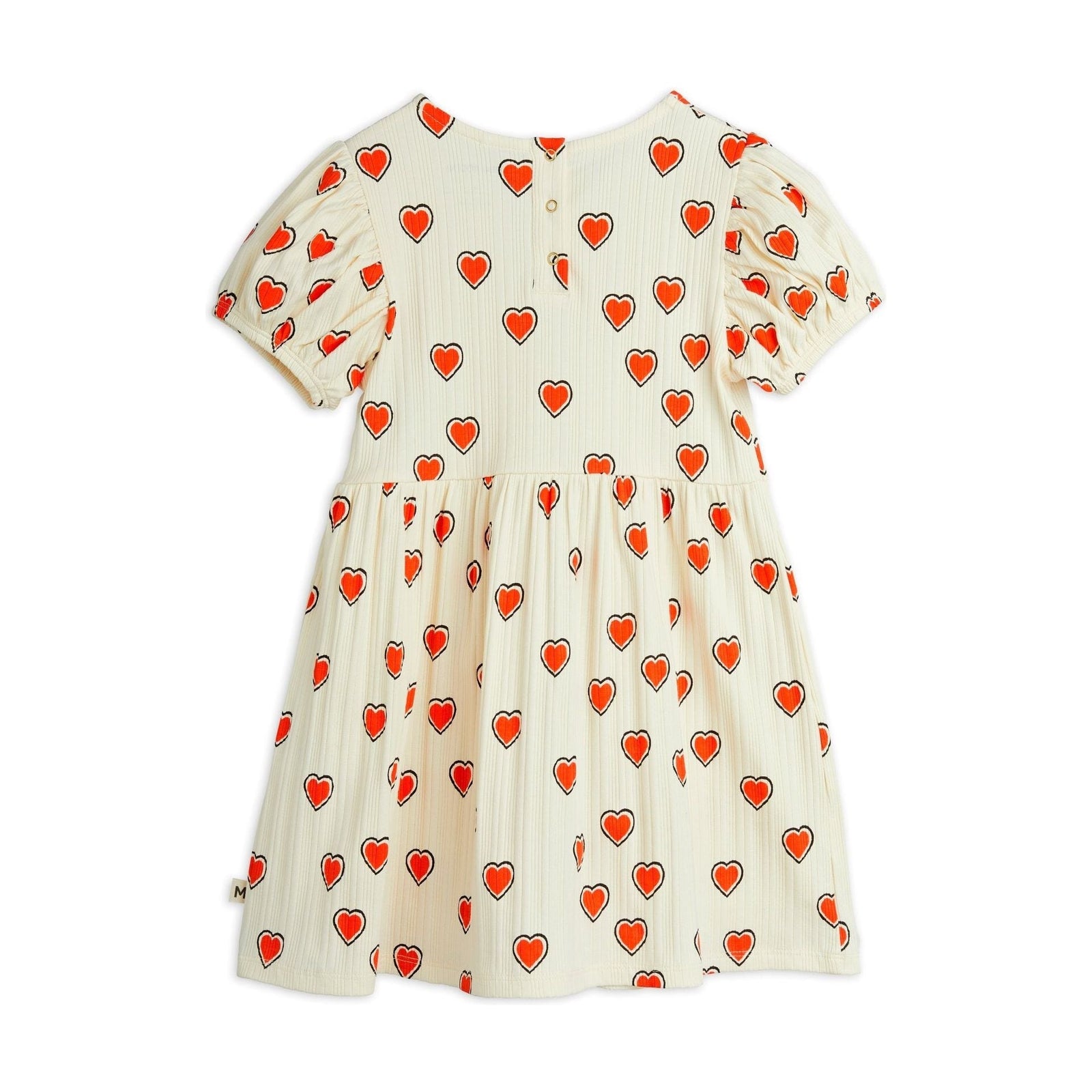 Outlined Hearts Aop Ss Dress