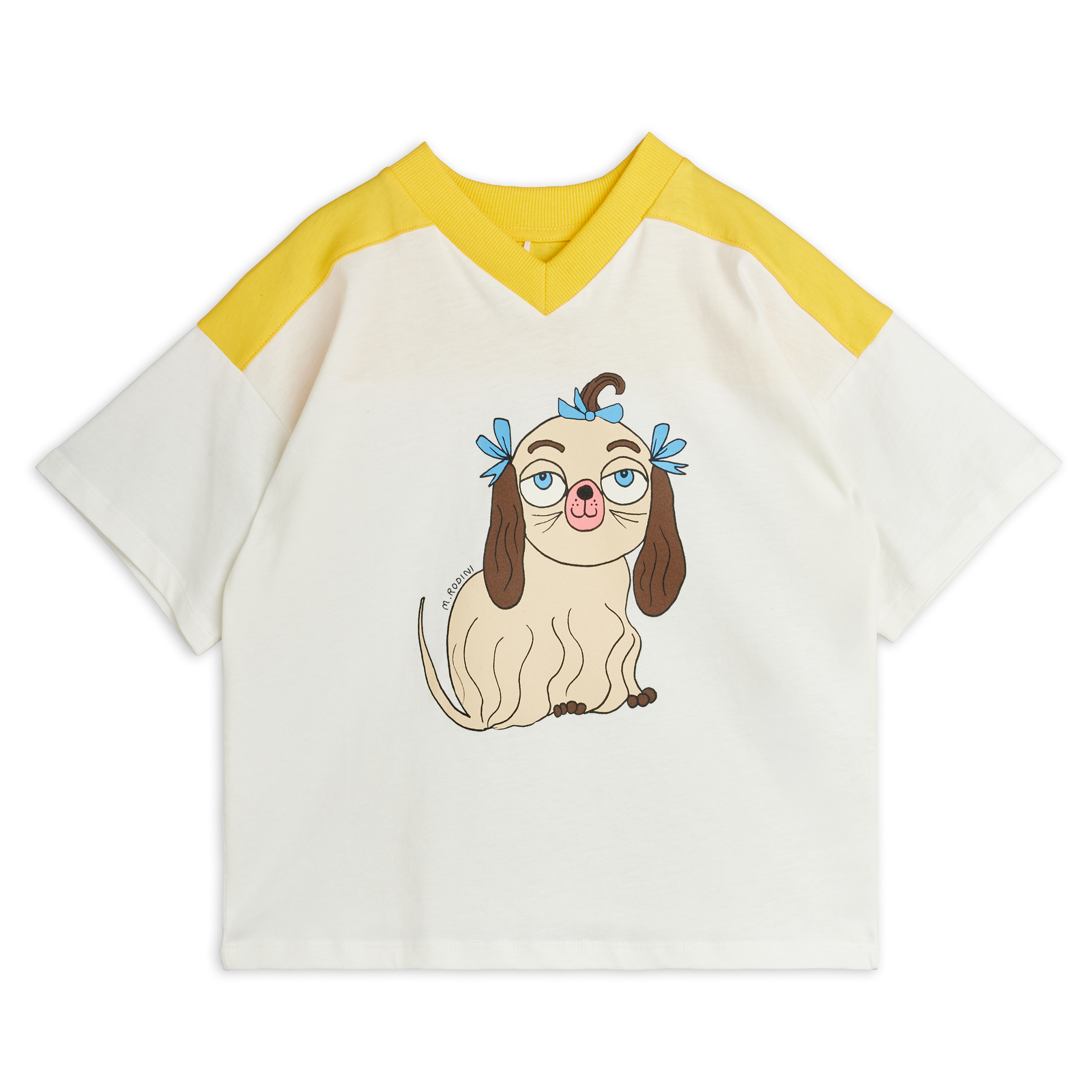 Dog V-Neck Sp Ss Tee - Yellow
