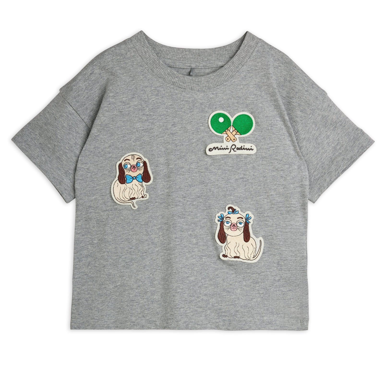 Minibabies Patches Ss Tee - Grey Melange