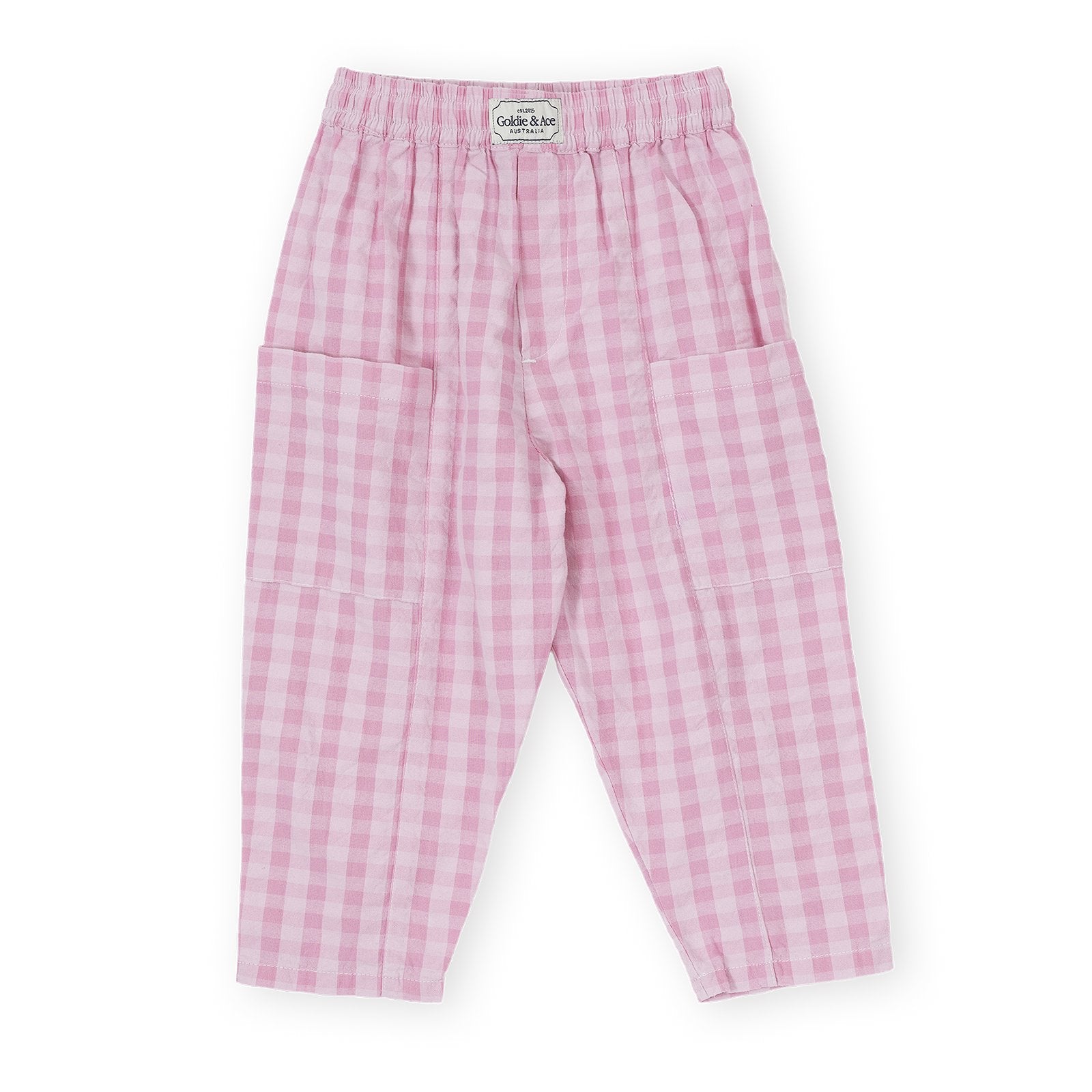Lightweight Gingham Kit Pocket Pant - Pink