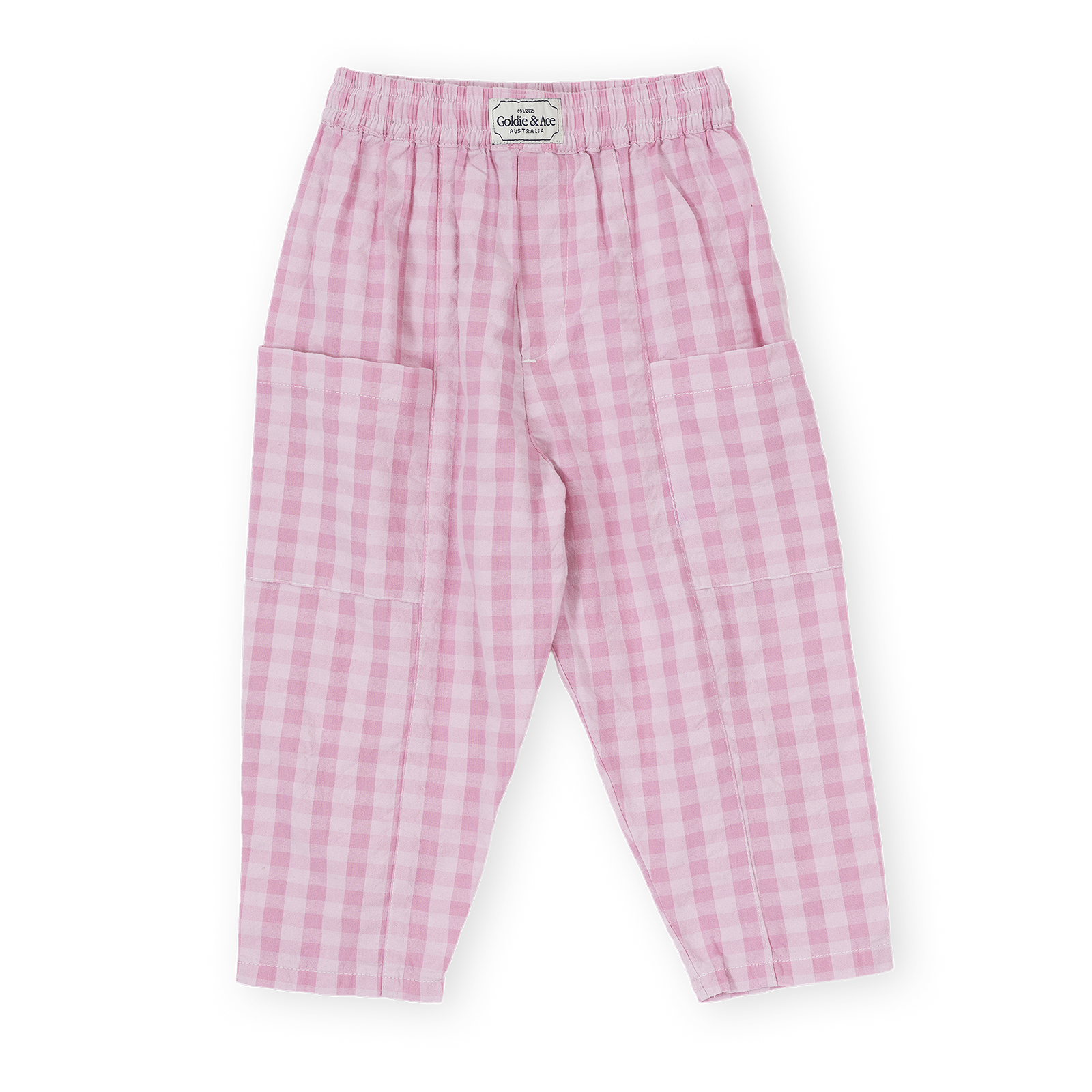Lightweight Gingham Kit Pocket Pant - Pink