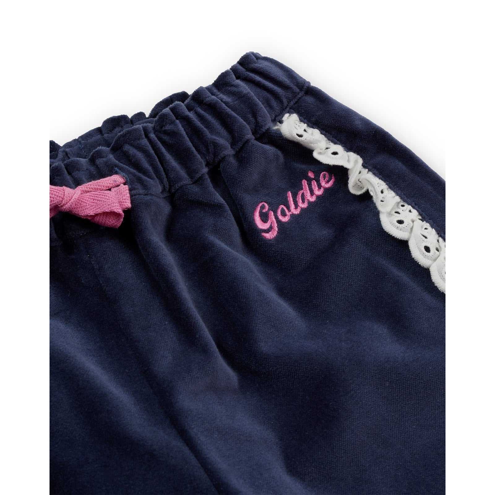 Goldie & Ace Velour Broderie Wide Leg Pant, product flat lay 2