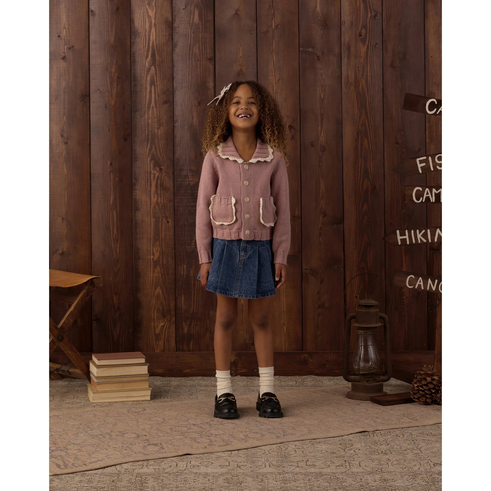 Collared Cardigan Rosewood