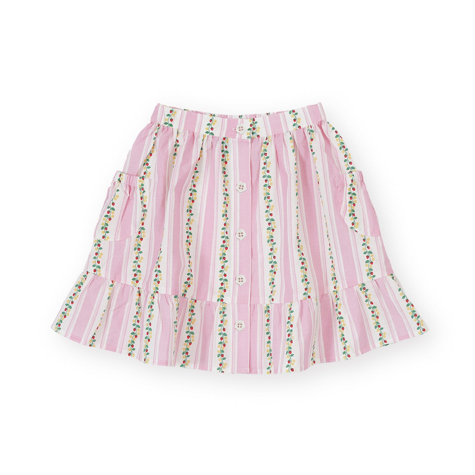 Antique Stripe Strawberry Peplum Skirt