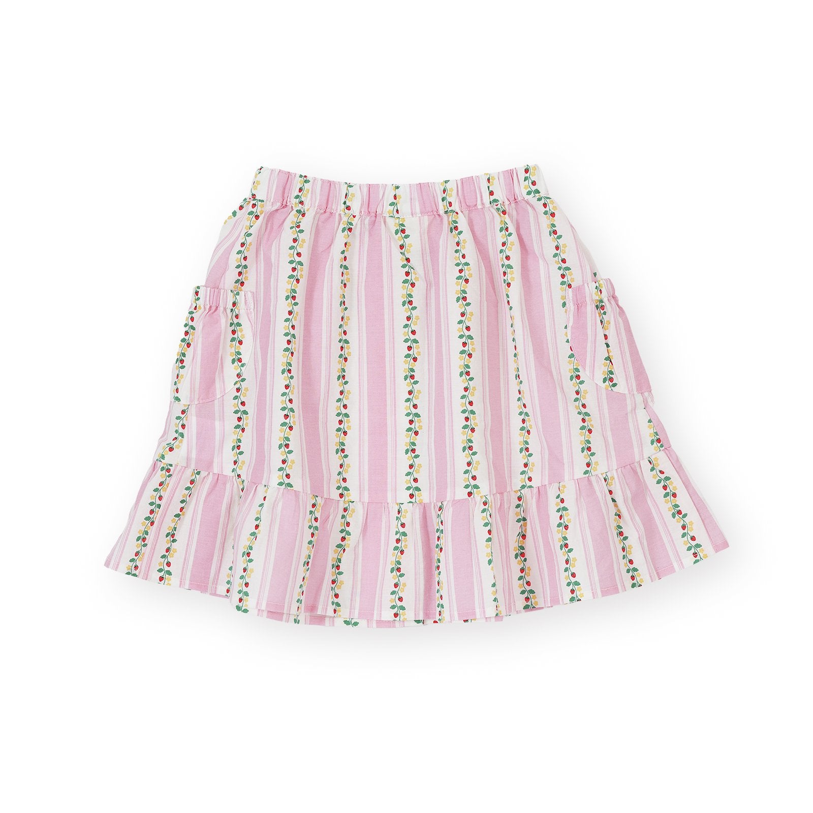Antique Stripe Strawberry Peplum Skirt