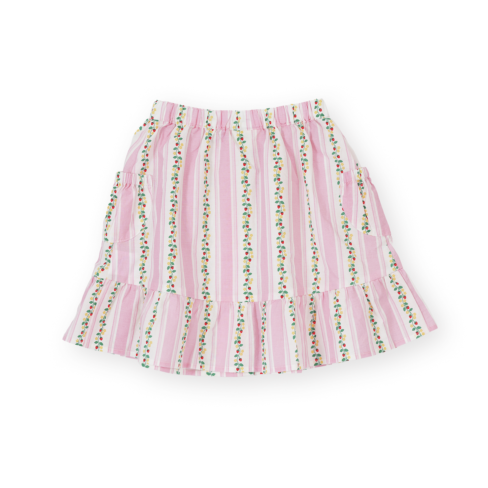 Antique Stripe Strawberry Peplum Skirt
