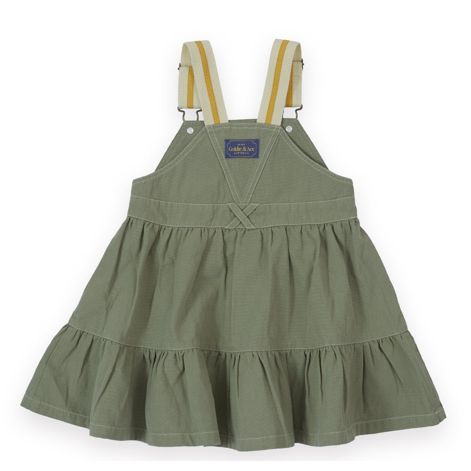Goldie & Ace Carpenter Utility Pinafore Dress, product flat lay 2