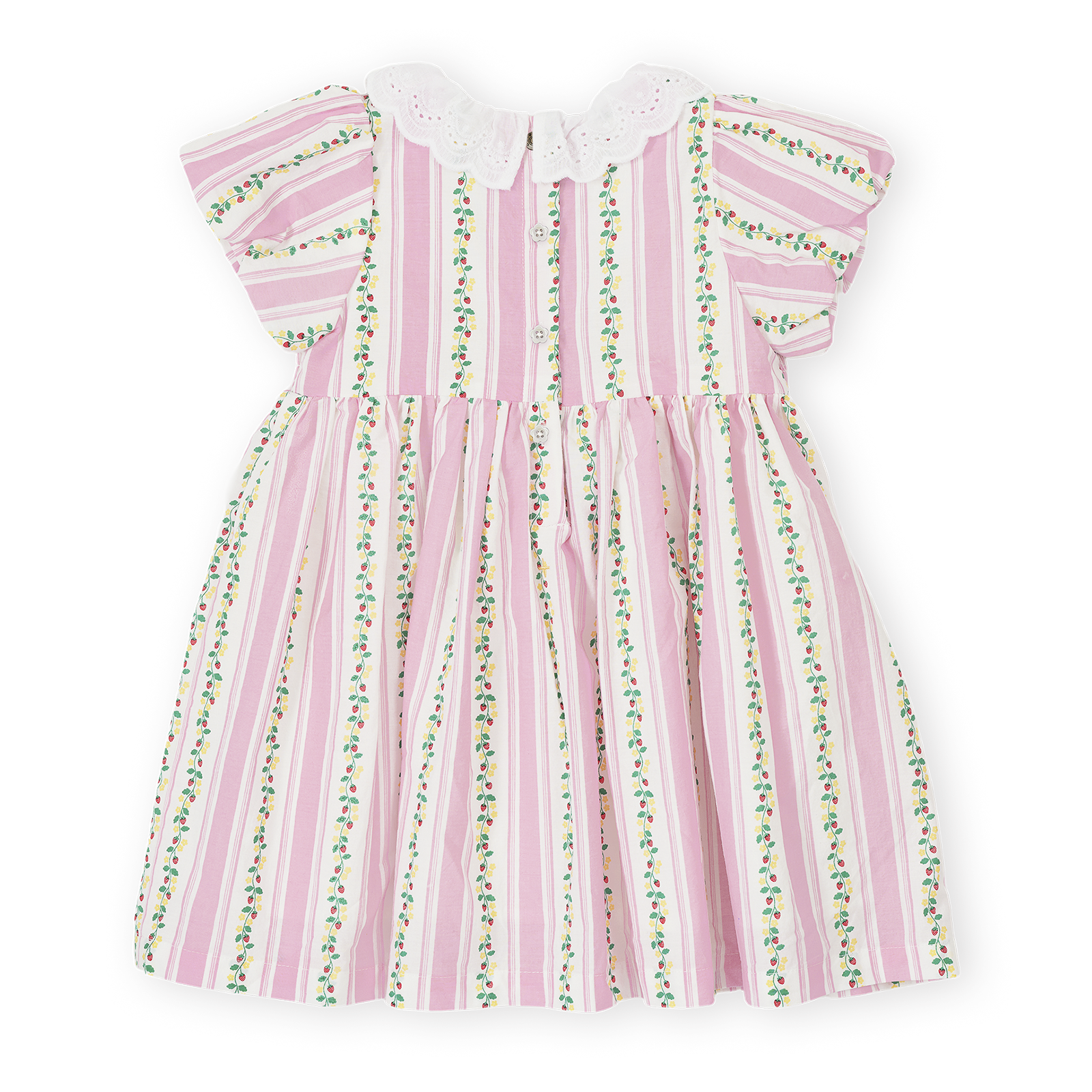 Antique Stripe Strawberry Flo Smocked Dress