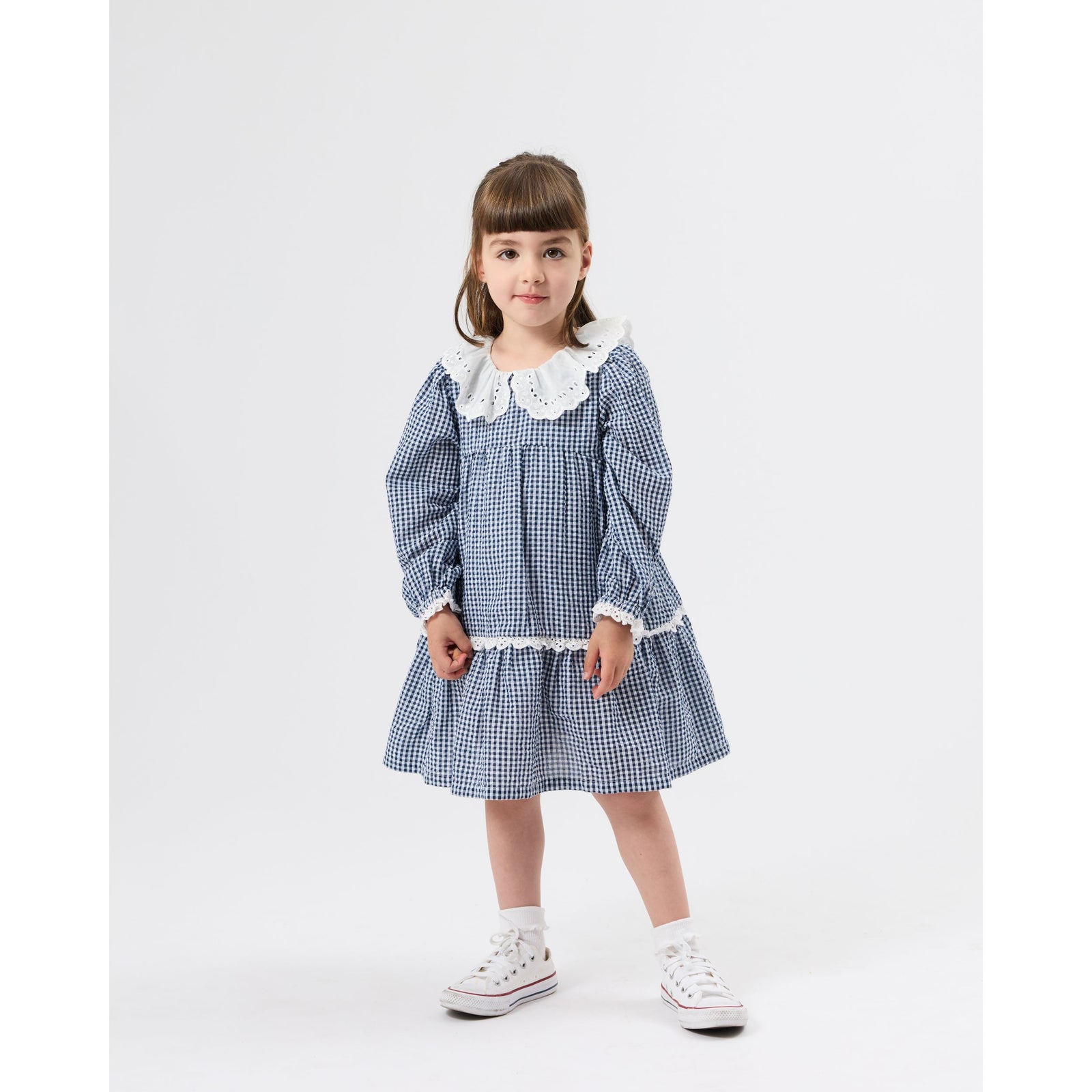 Gingham Collared Dress