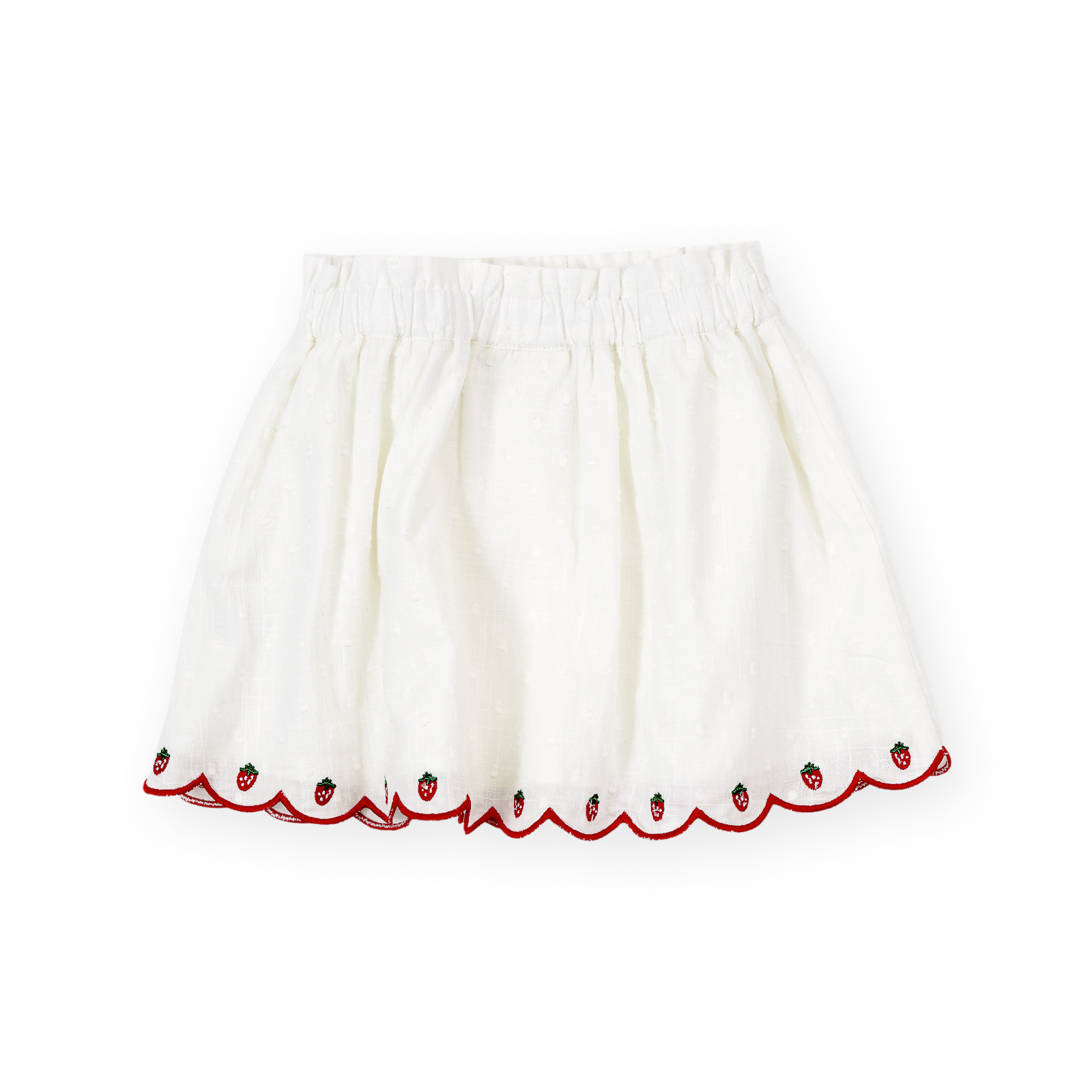 Scallop Hem Strawberry Skirt