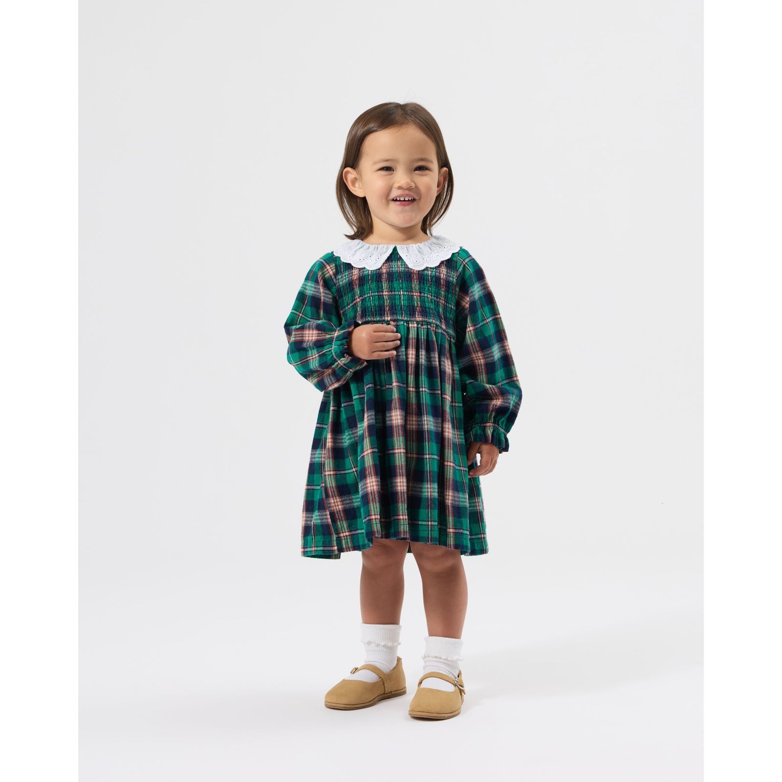 Child wearing Goldie & Ace Daphne Smocked Dress