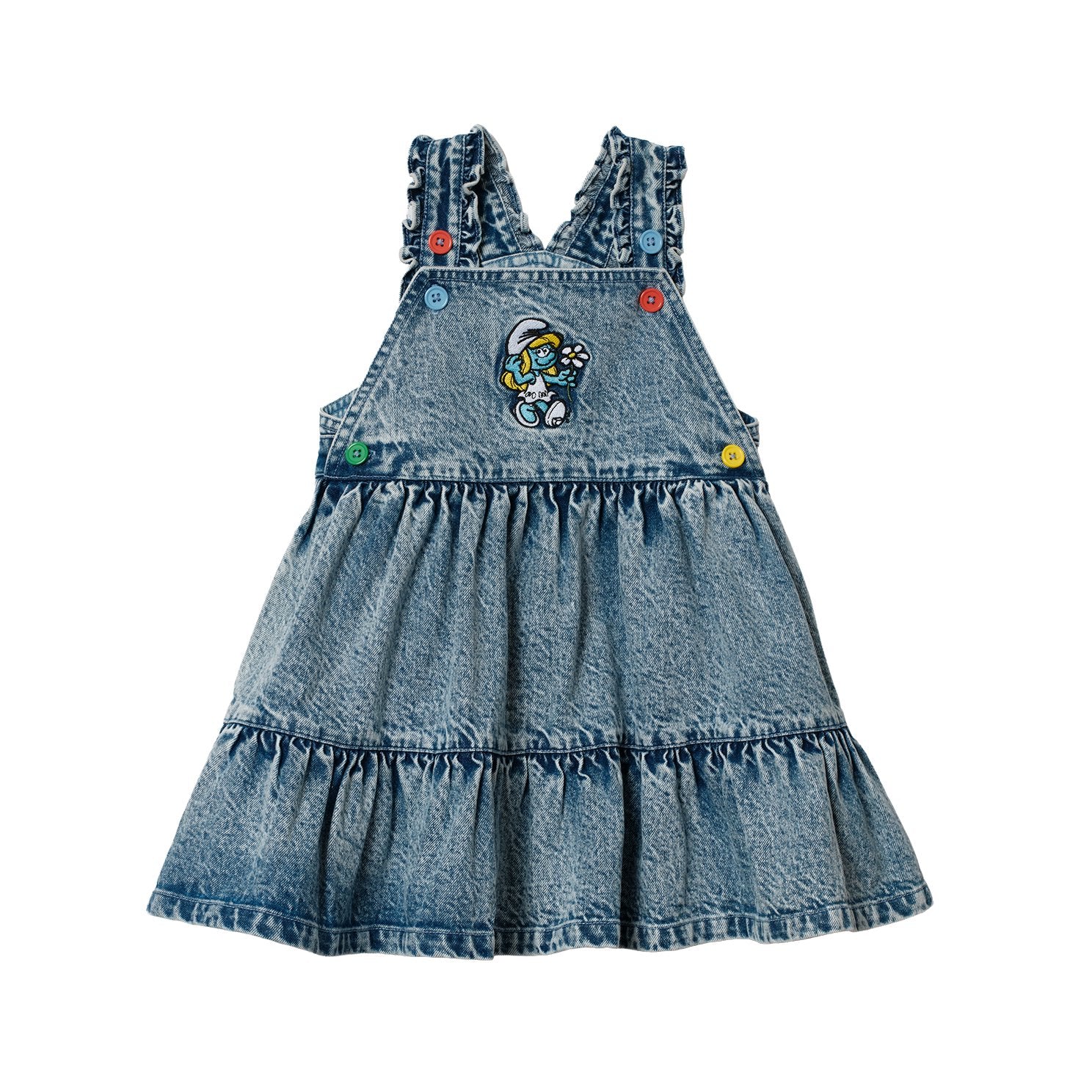 Goldie & Ace x The Smurfs Smurfette Pinafore Denim Dress, product shot