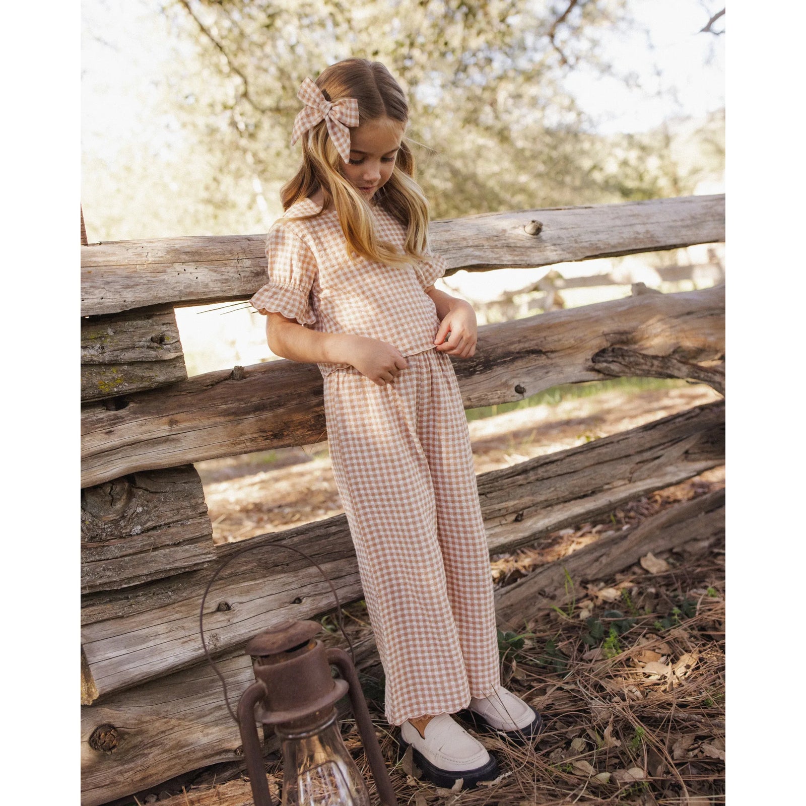 Francie Blouse Fawn Gingham