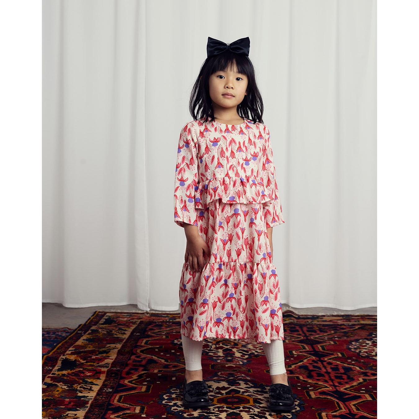 Fuchsia Aop Woven Frill Dress