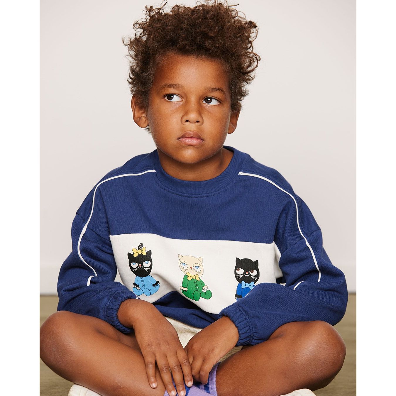 Minibabies Panel Sweatshirt - Blue