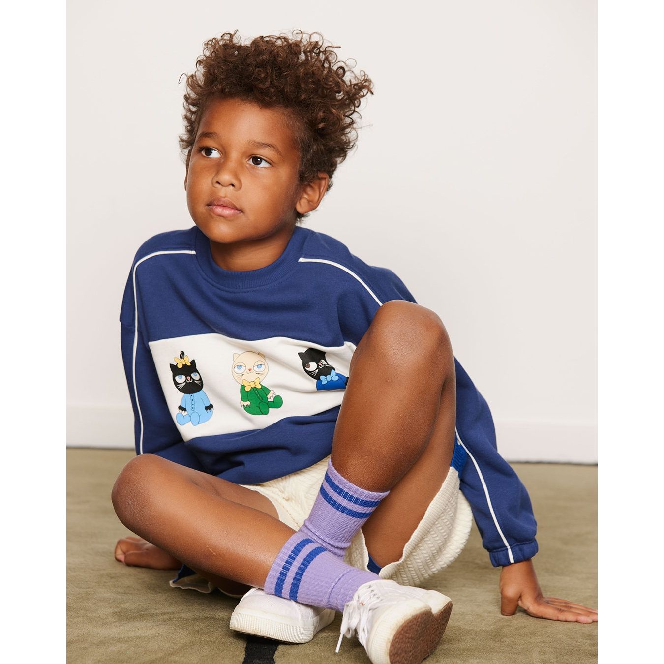 Minibabies Panel Sweatshirt - Blue