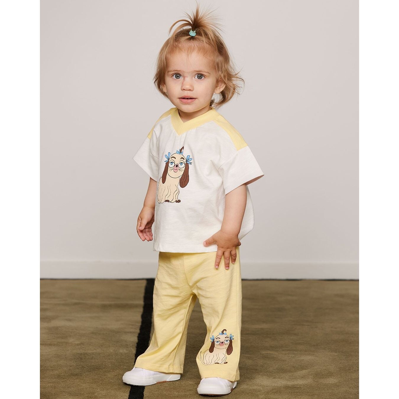 Dog V-Neck Sp Ss Tee - Yellow
