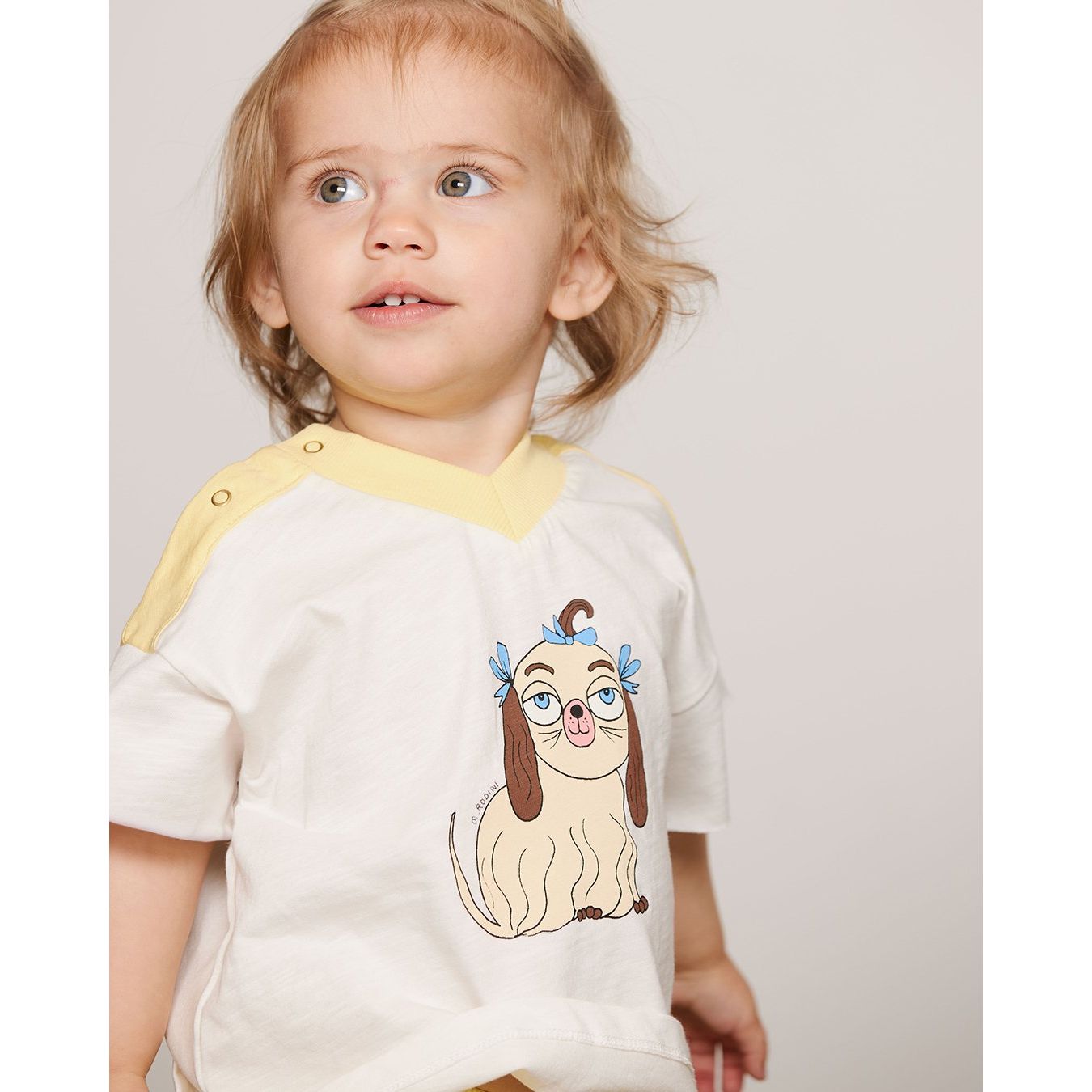 Dog V-Neck Sp Ss Tee - Yellow