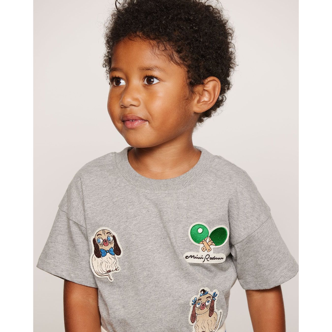 Minibabies Patches Ss Tee - Grey Melange