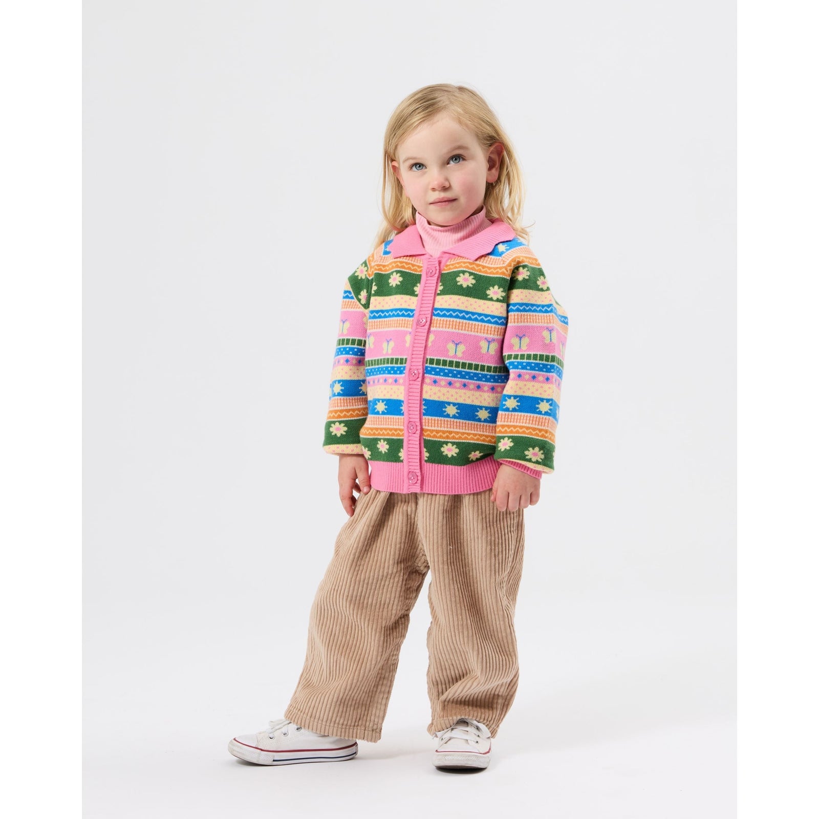 Child wearing Goldie & Ace Flutter By Knit Cardigan, view 2
