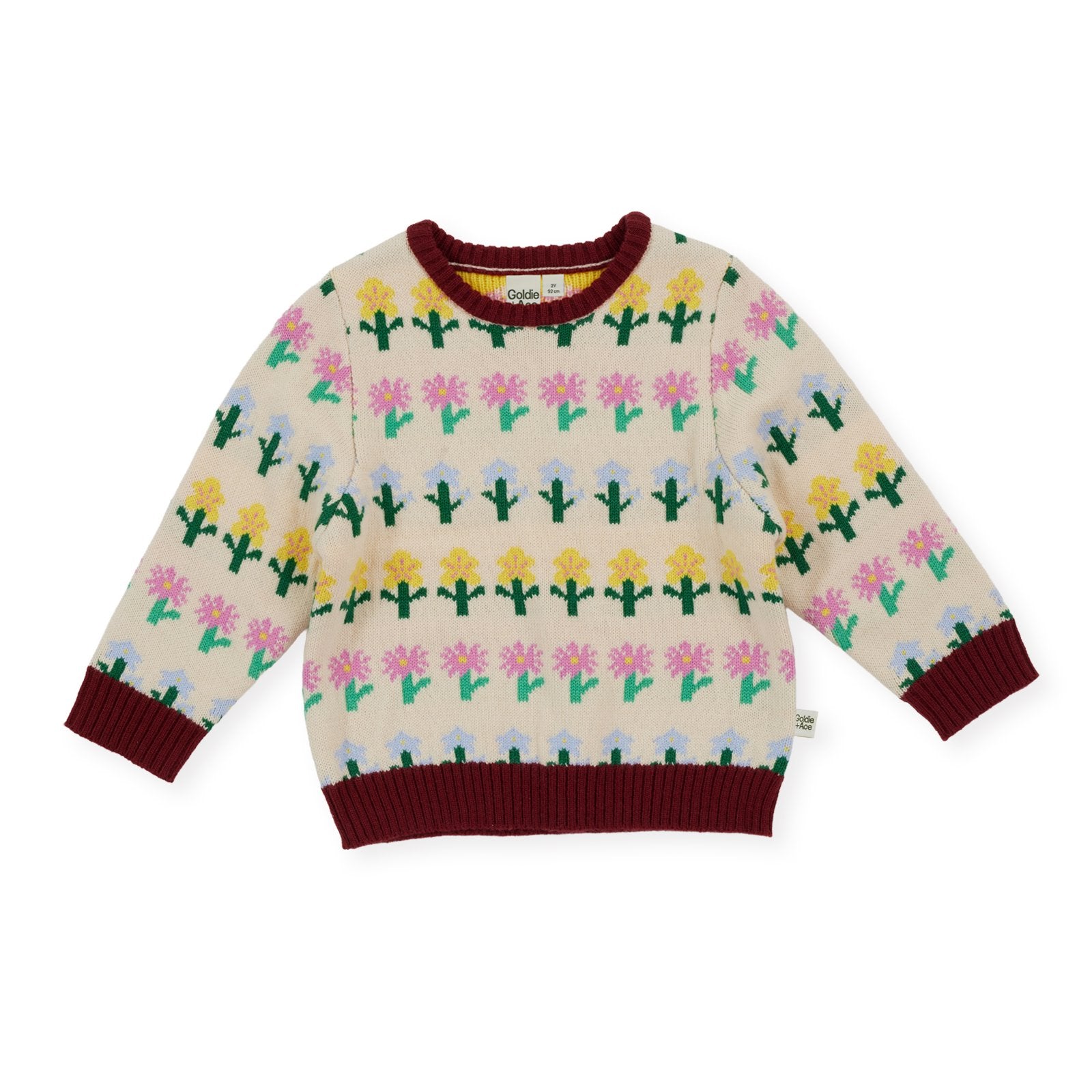 Goldie & Ace Flower Garden Knit Jumper, product flat lay