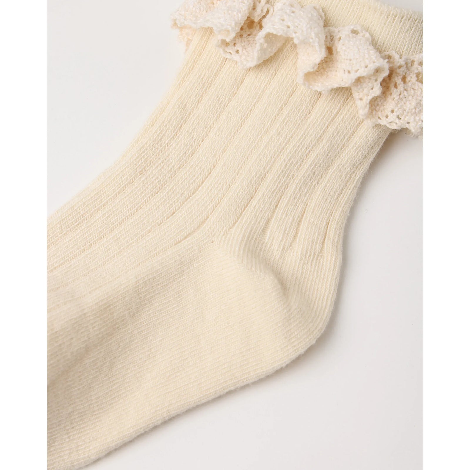 Lace Trim Socks, 2-Pack Rosewood, Natural