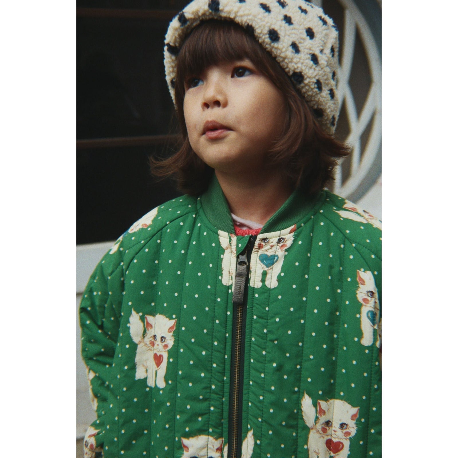 Juno Printed Bomber Jacket - Dot Miao Verde