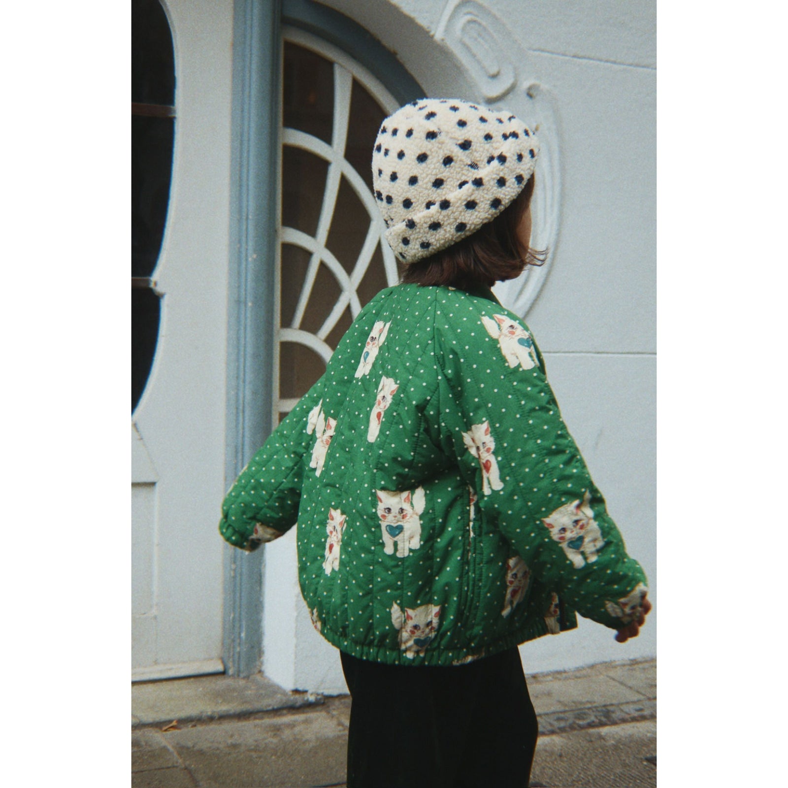 Juno Printed Bomber Jacket - Dot Miao Verde