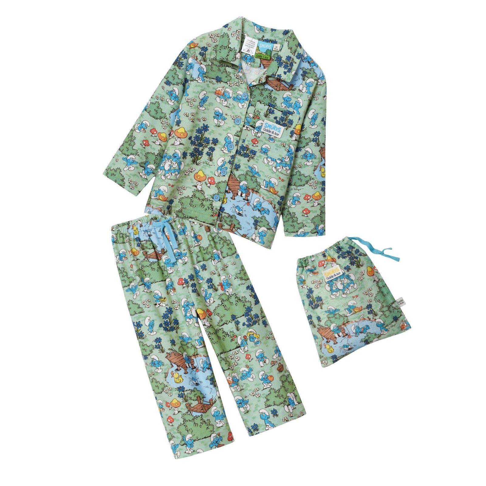 Goldie & Ace x The Smurfs Village Pyjama Set, product shot