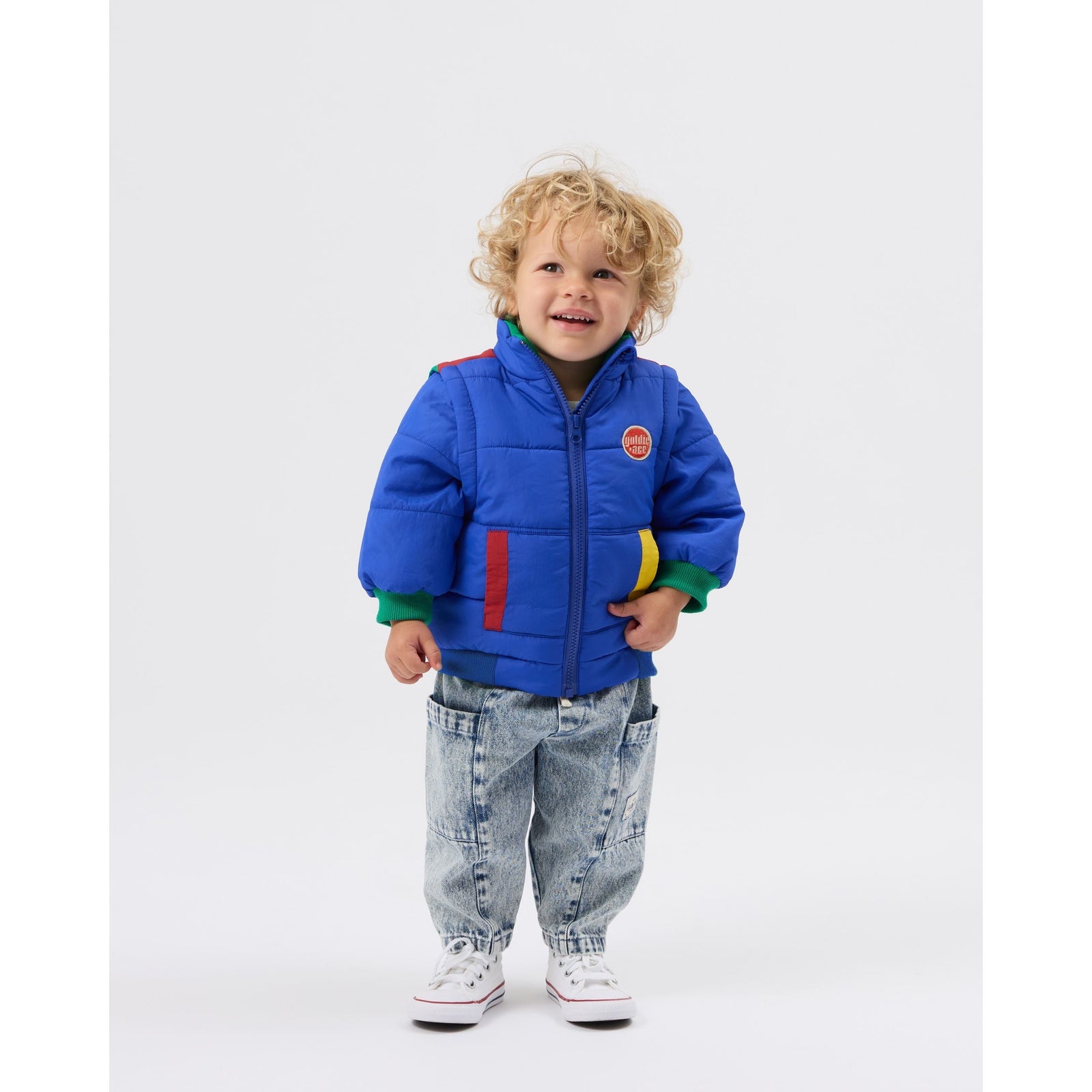 Child wearing Goldie & Ace Charlie Sunrise Parka Jacket/Vest Primary