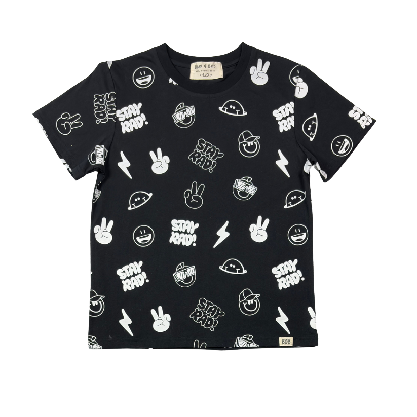 Black All Over Print Tee