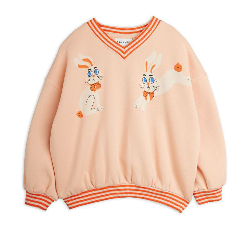 Rabbits Print Sweatshirt - Pink