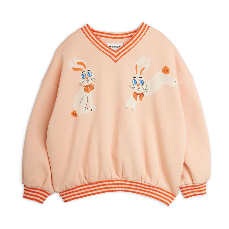 Rabbits Print Sweatshirt - Pink