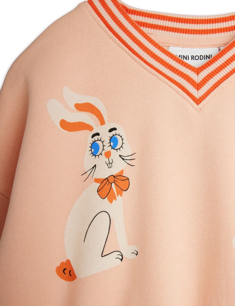 Rabbits Print Sweatshirt - Pink