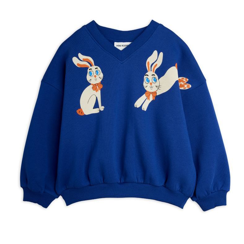 Rabbits Print Sweatshirt - Blue