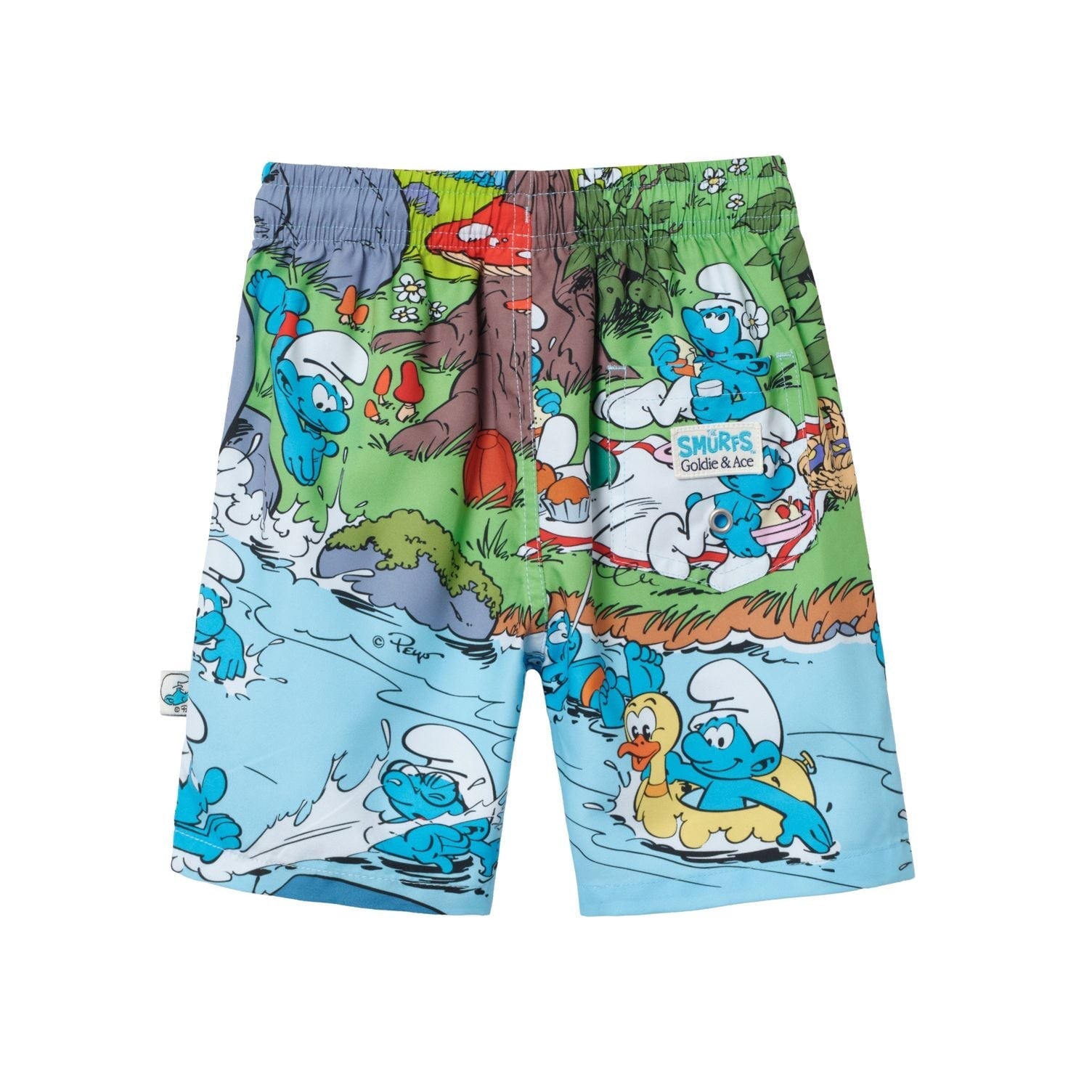 Goldie & Ace x The Smurfs Splash Boardshort, product shot