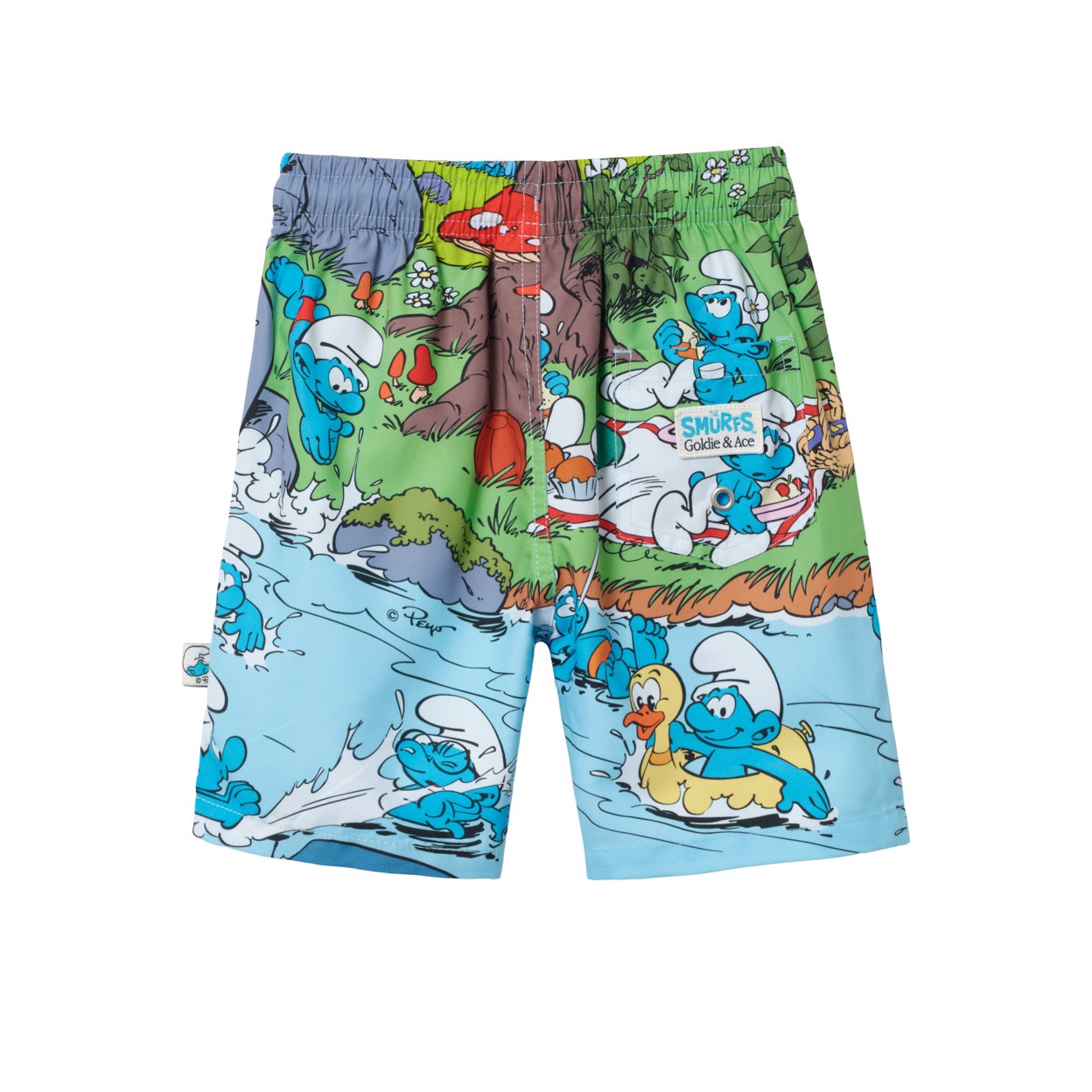 Goldie & Ace x The Smurfs Splash Boardshort, product shot 2
