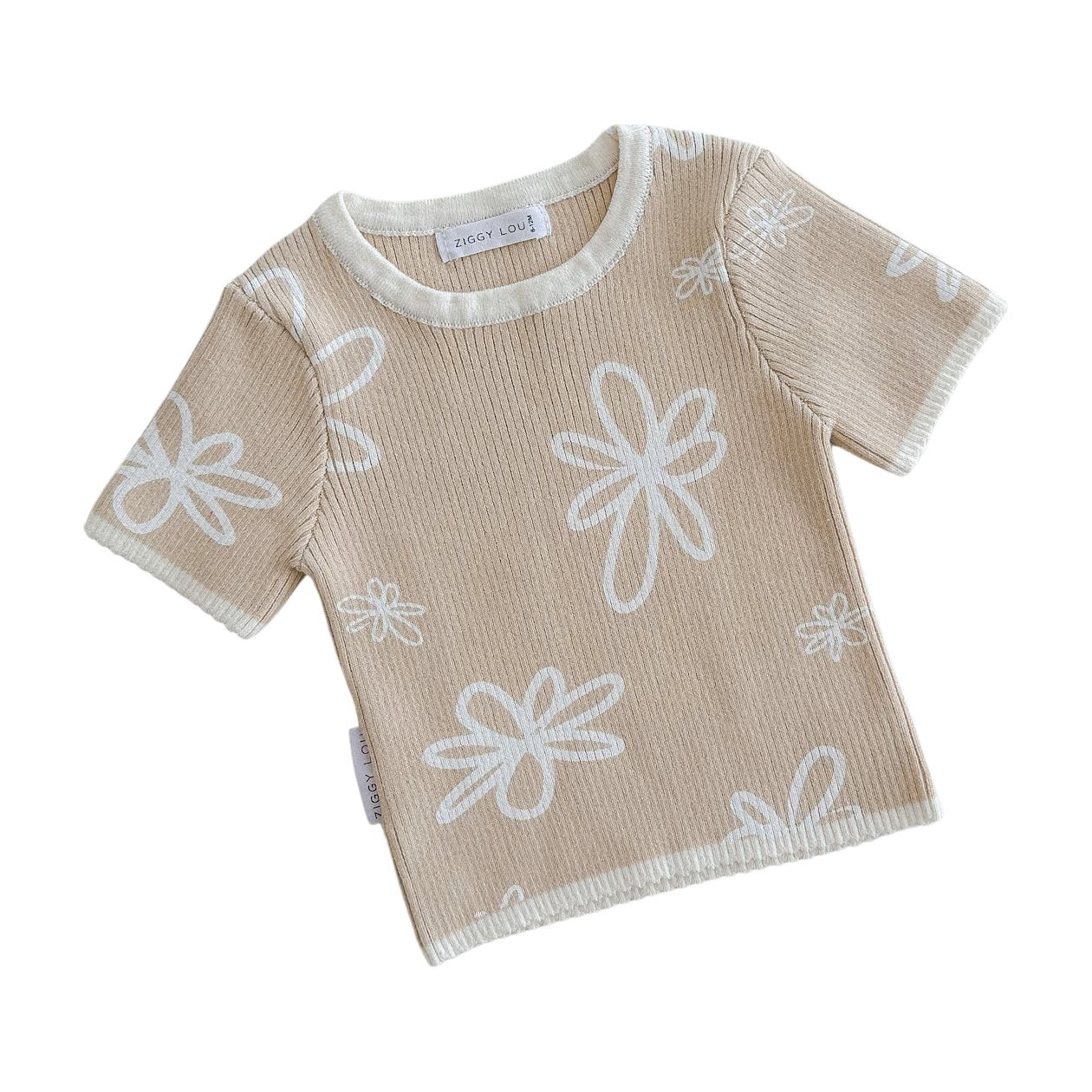 Ribbed Tee - Gia - Latte