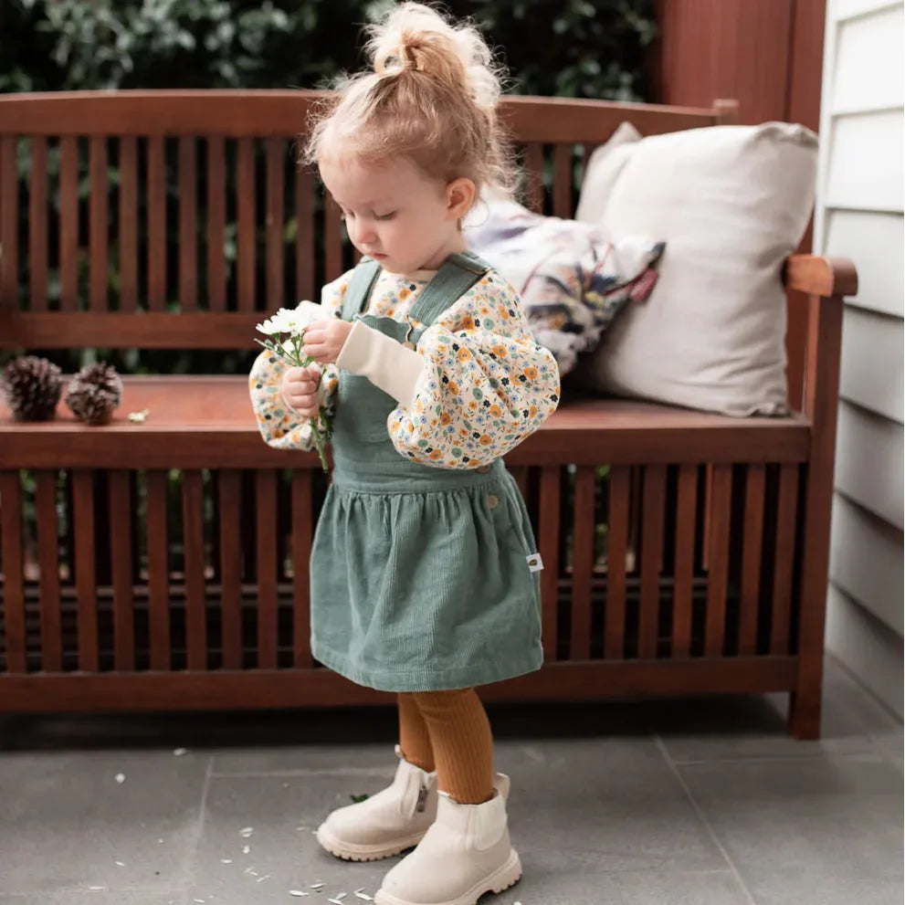Cleo Pinafore-Sea Green