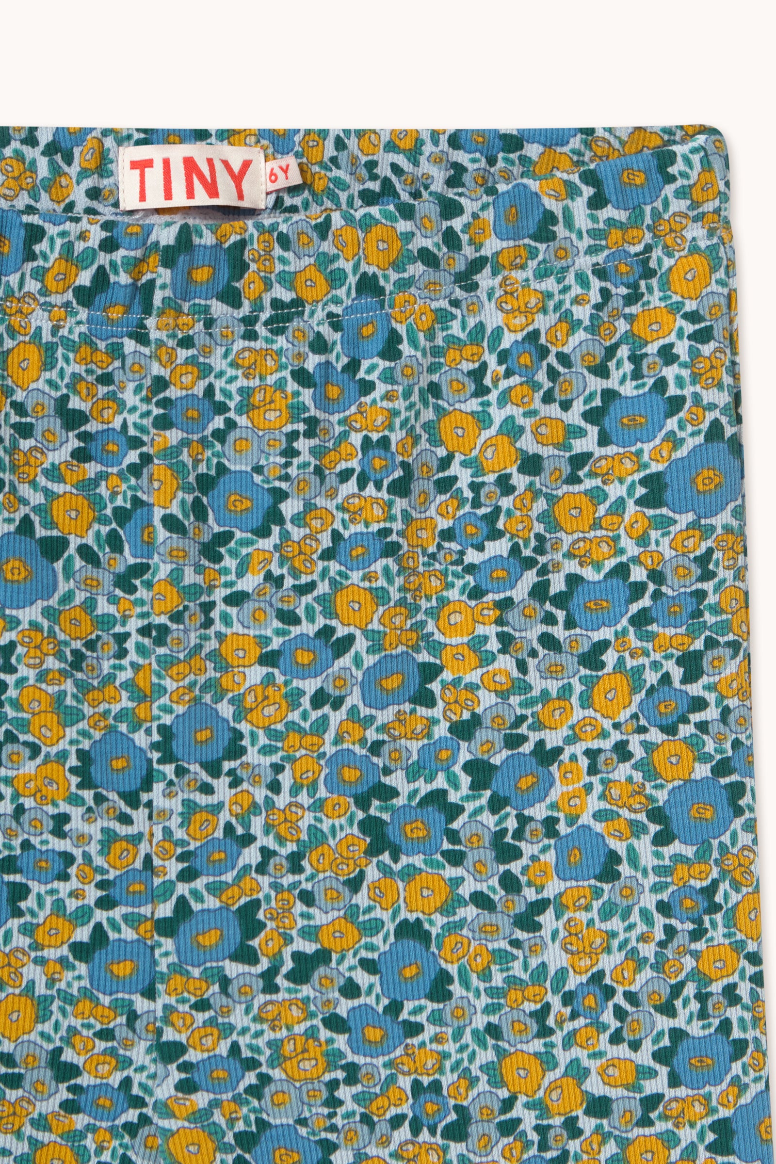 Flower Pattern Rib Pant