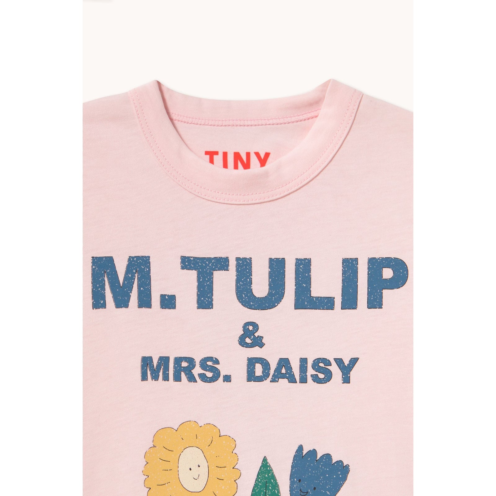 Tulip & Daisy Graphic Tee - Pastel Pink