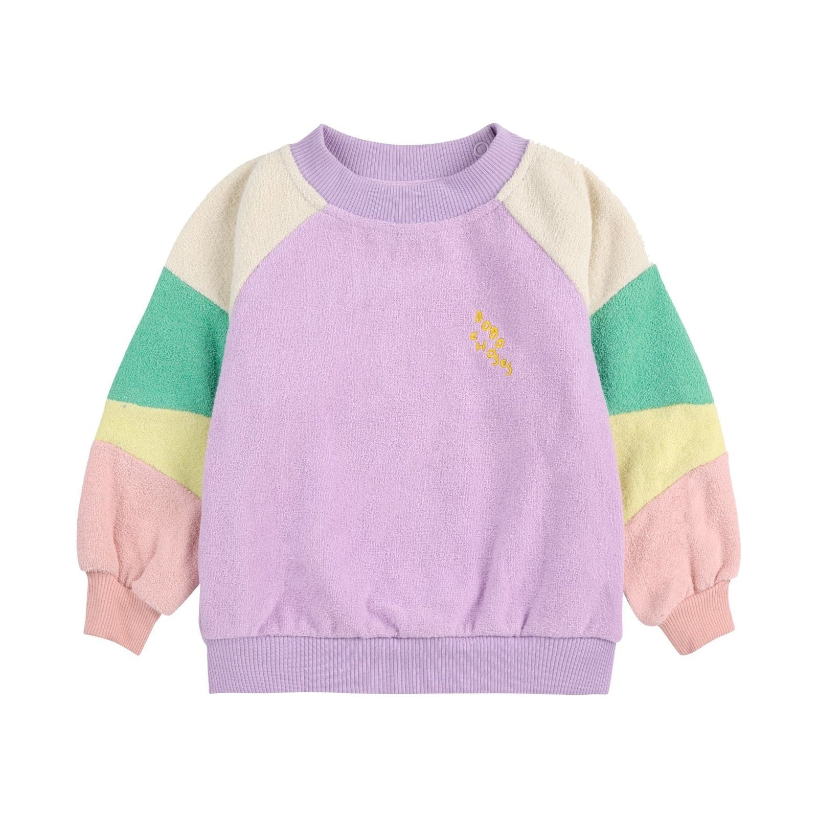 Baby Lila Color Block Terry Cloth Sweatshirt