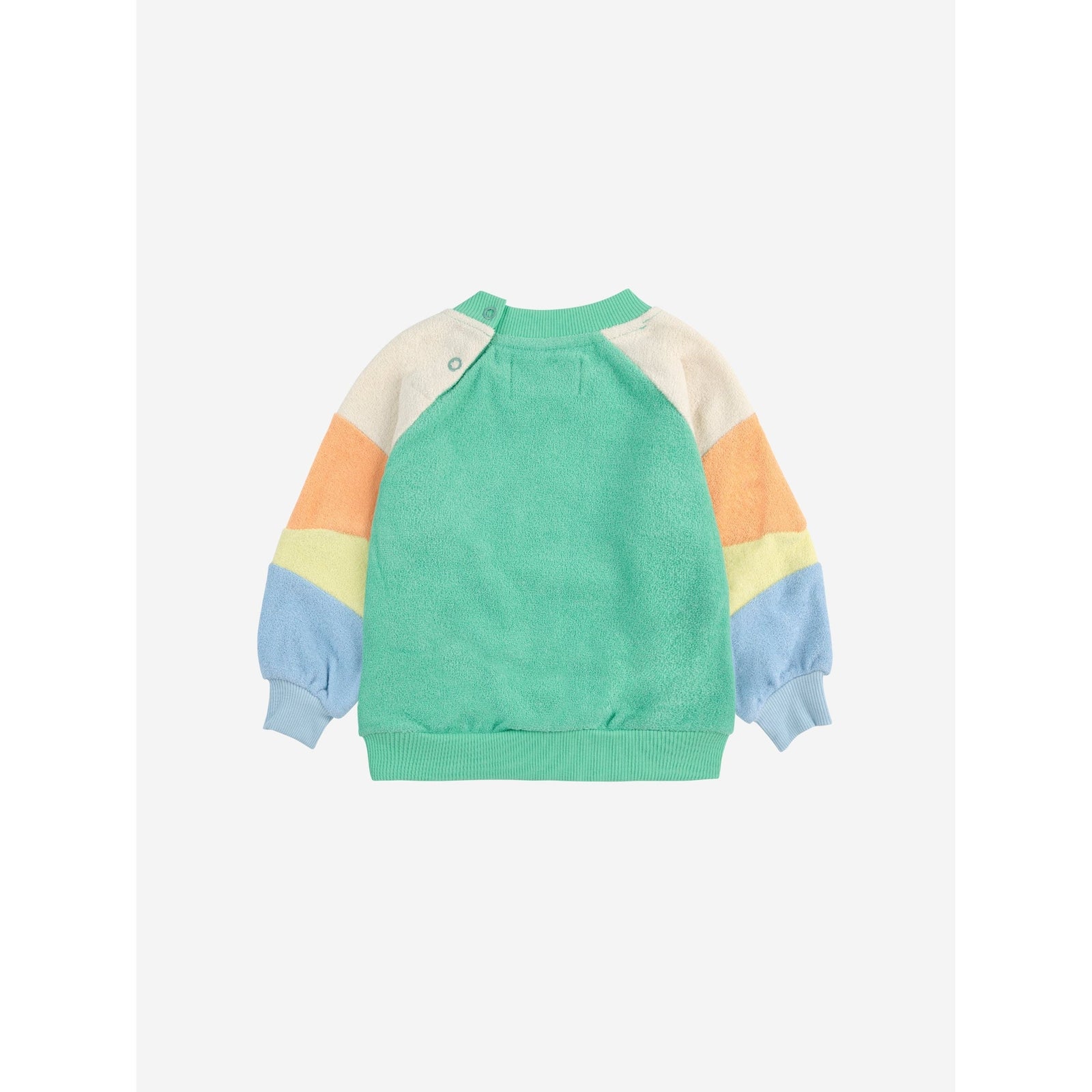 Baby Green Color Block Terry Cloth Sweatshirt