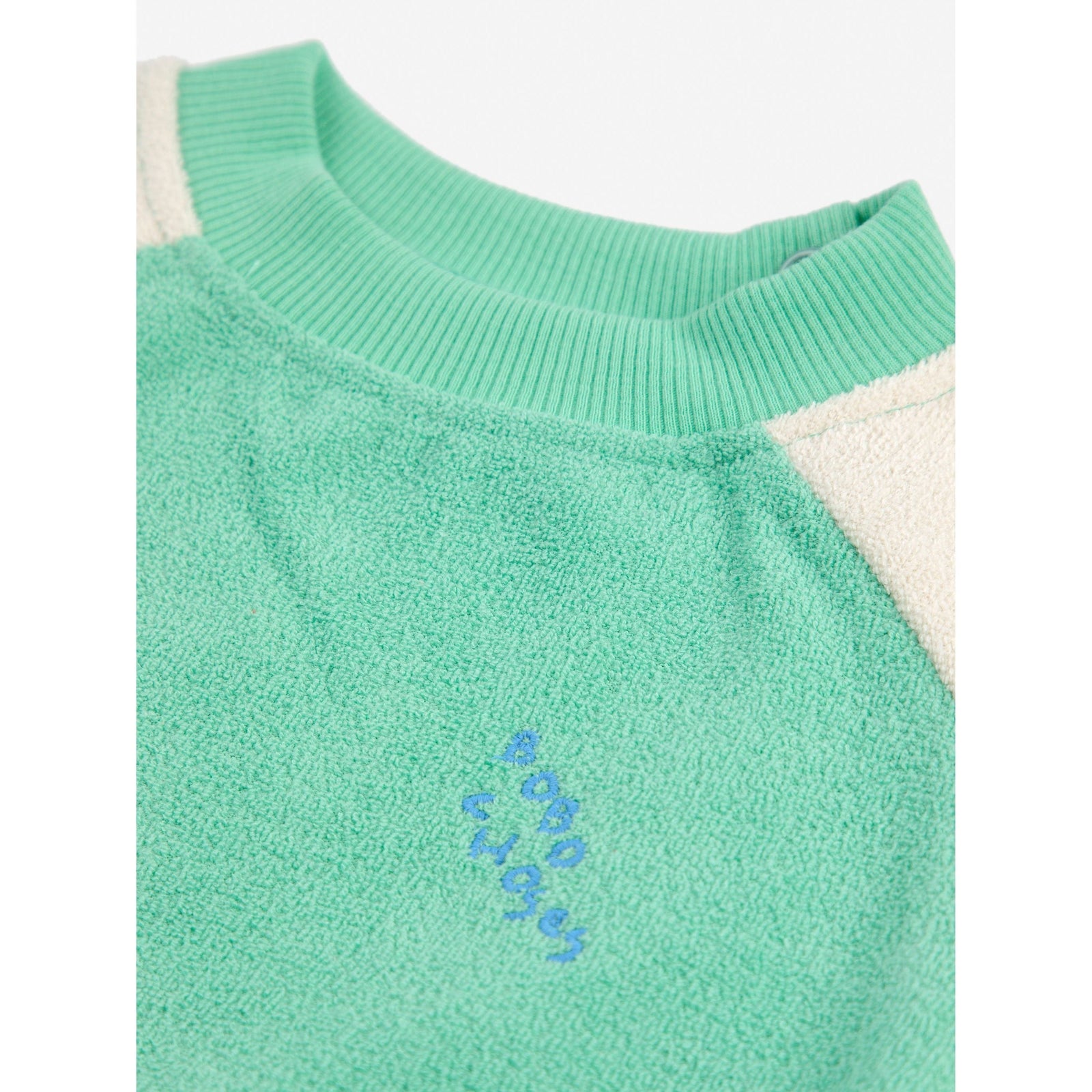 Baby Green Color Block Terry Cloth Sweatshirt